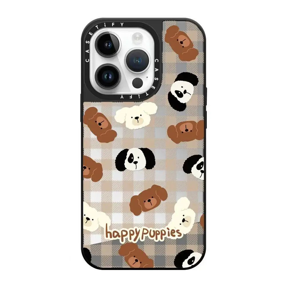Adorable Happy Dog Apple Clear Mirror New Model Phone Case for 16Pro Max Cute Unique Design Mobile Shell Cover Adorable Happy Dog Apple Clear Mirror New Model Phone Case for 16Pro Max Cute Unique Design Mobile Shell Cover